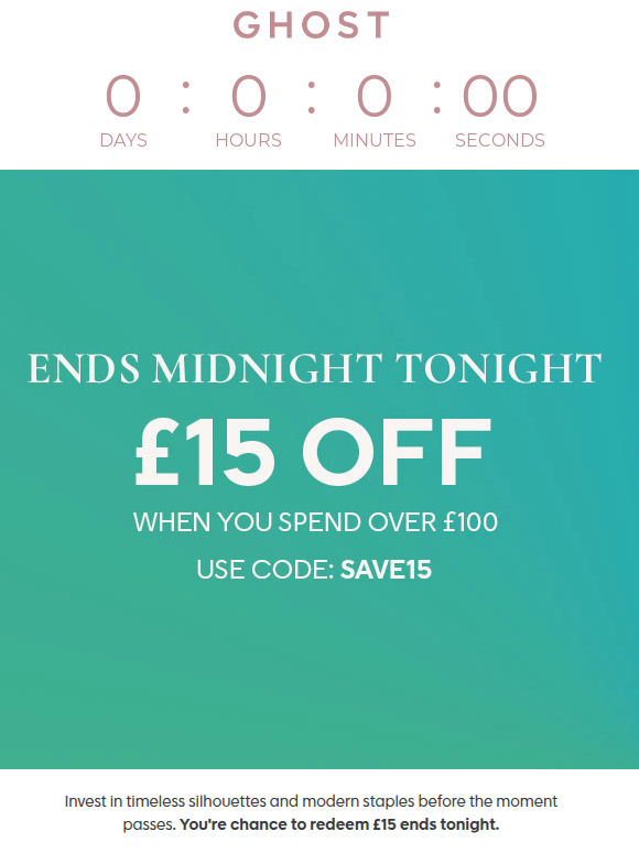 Your £15 expires tonight