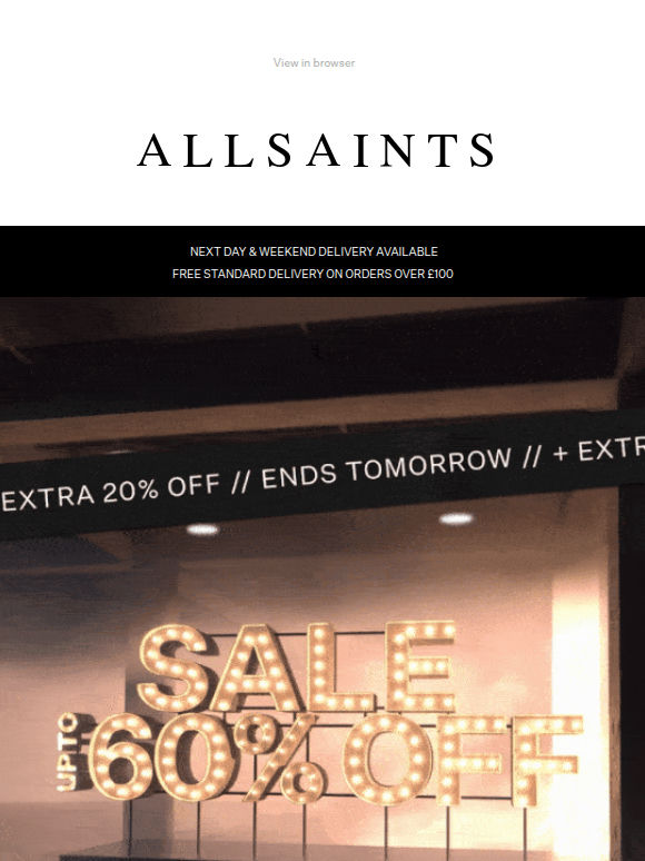 Ends Tomorrow: Extra 20% Off Sale