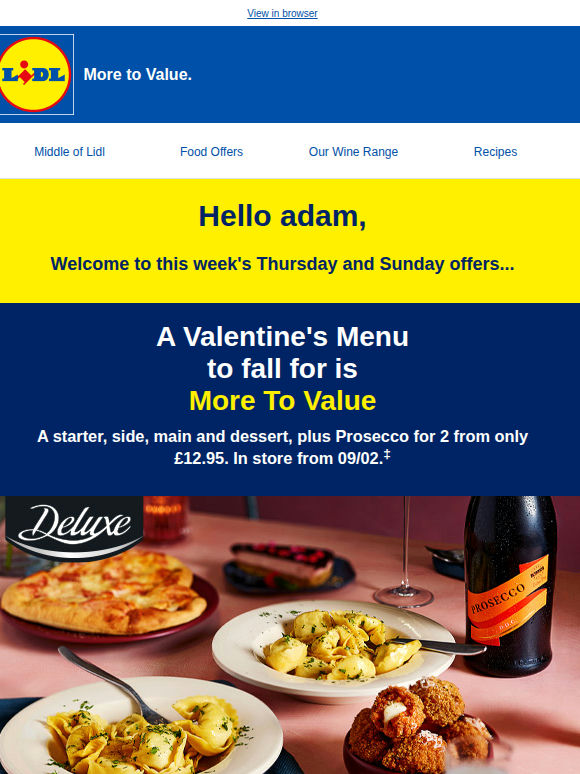 Deliciously Deluxe Valentine's dining for £12.95 😍
