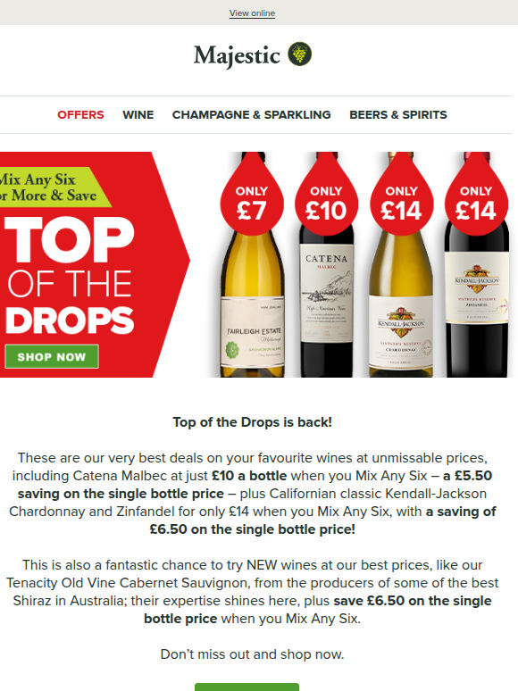 Top of the Drops is back! Iconic brands at excellent value