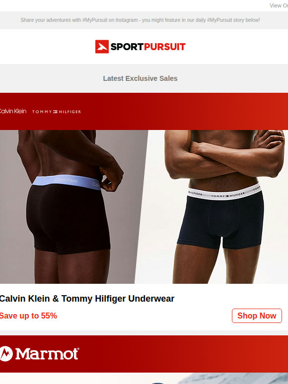 Calvin Klein & Tommy Hilfiger Underwear | Marmot | Ortovox | Seeland | Ecoon Snow | Up to 75% Off!