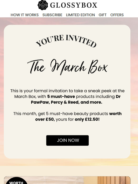 You're Formally Invited: Preview the March Box ✨