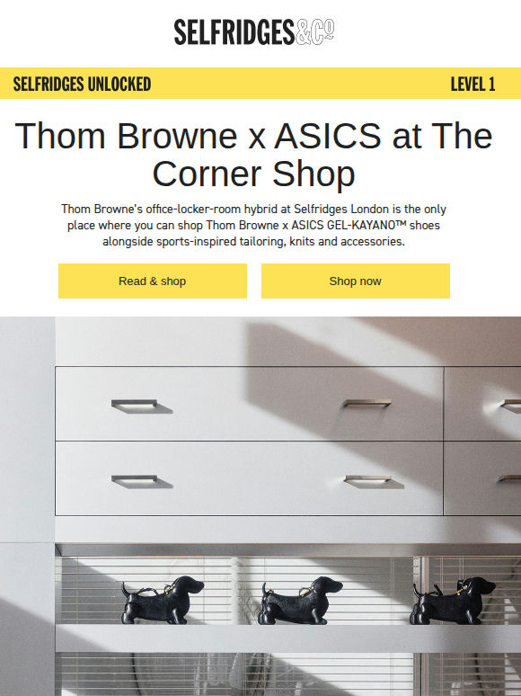 Walk this way: Thom Browne x ASICS at The Corner Shop