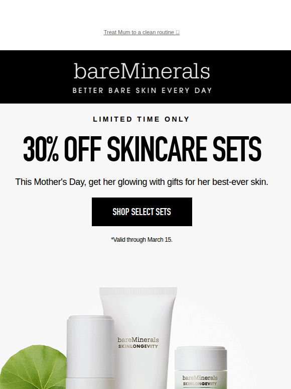 30% off skincare sets