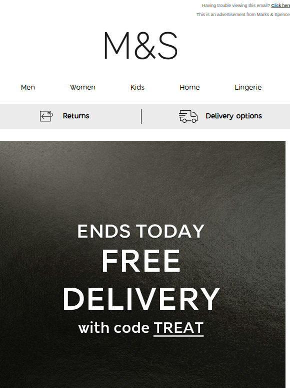 Ends today: Free delivery 🏃