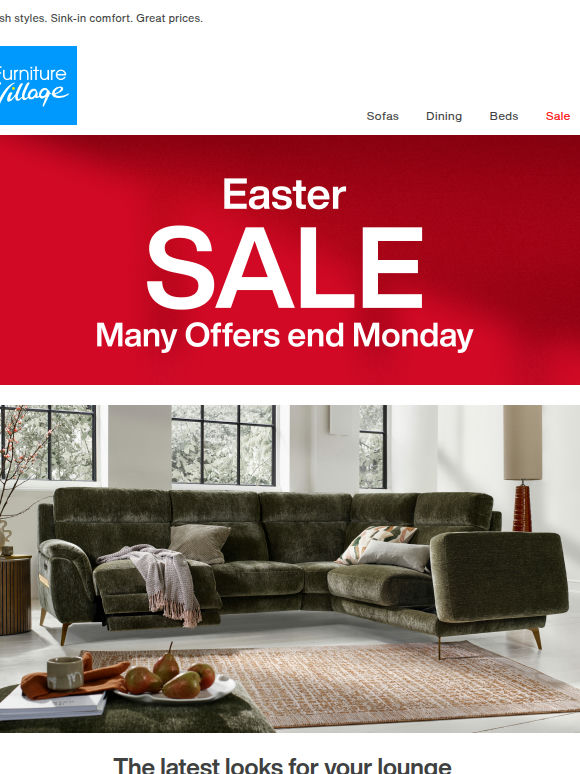 🌼🛋️ All-new spring sofas with Easter savings? Right here