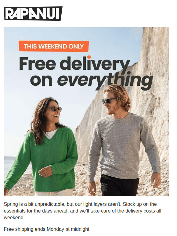 Shop With Free UK Delivery, All Weekend