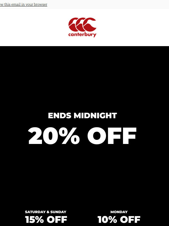 Starting line savings-20% off.