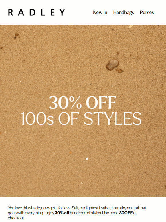 30% off the colour of the season