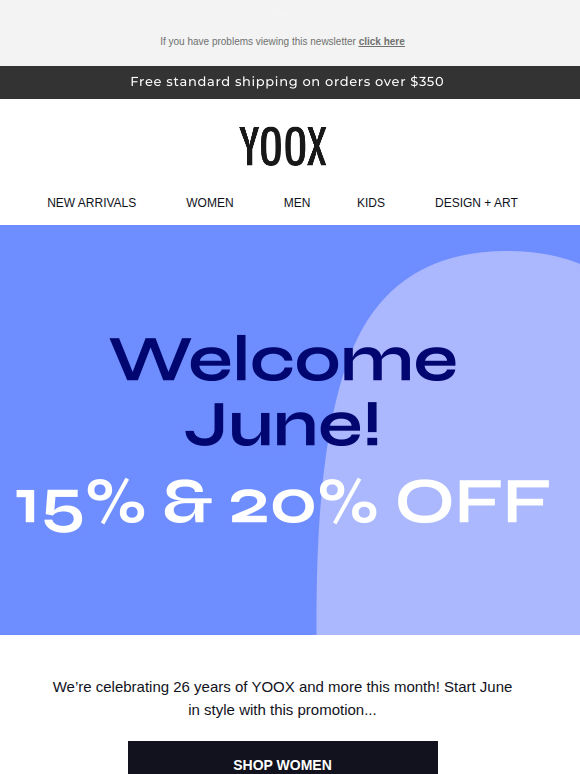 15% & 20% OFF > Start June in style