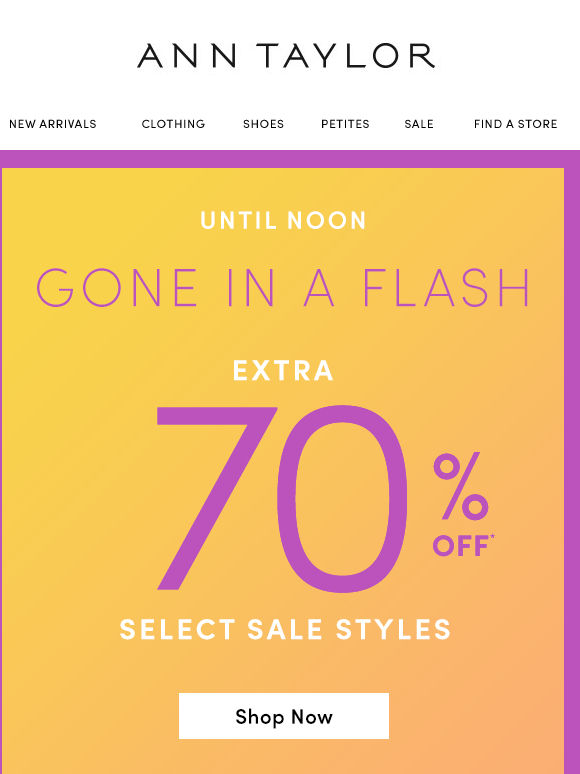 Start Your Morning With An EXTRA 70% OFF SALE