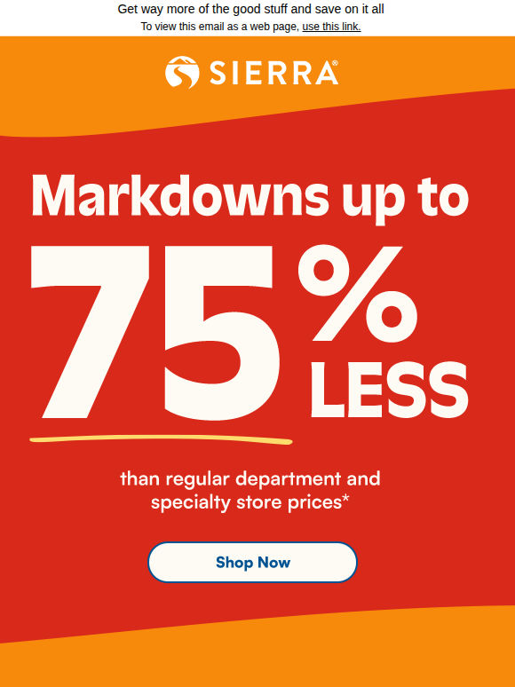 Up to 75% less*: BIG markdowns 👀
