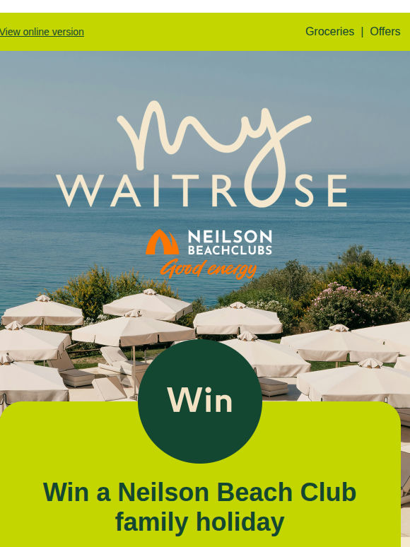 My Waitrose competition – enter to win a beach holiday 🏖️