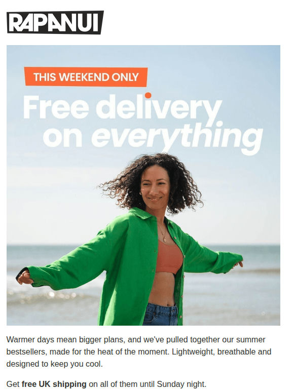 Shop with Free UK Delivery, All Weekend