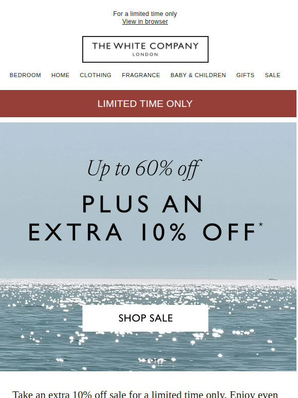Extra 10% off sale starts now!