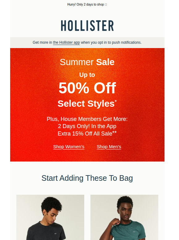 Extra 15% off all sale in the app!**