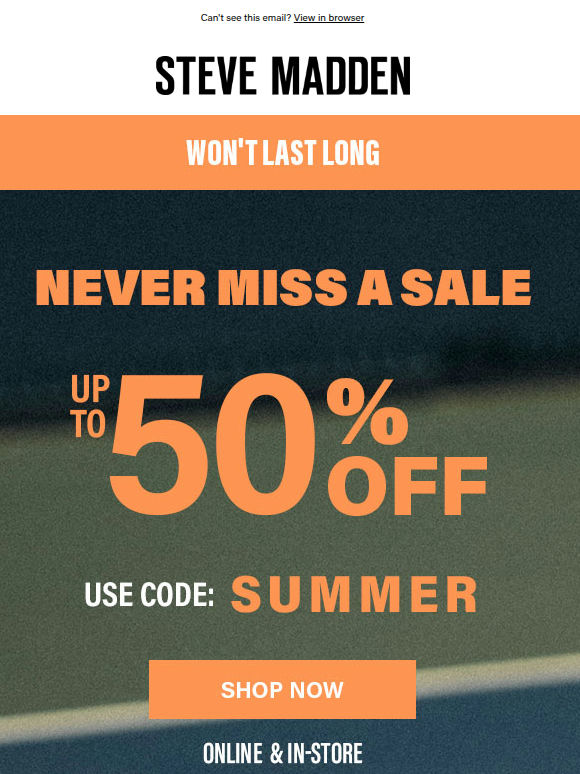 Up To 50% Off Is (Almost) Over