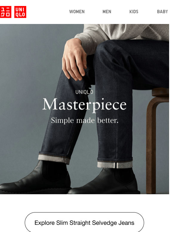 UNIQLO Masterpiece: Selvedge Slim Straight Jeans