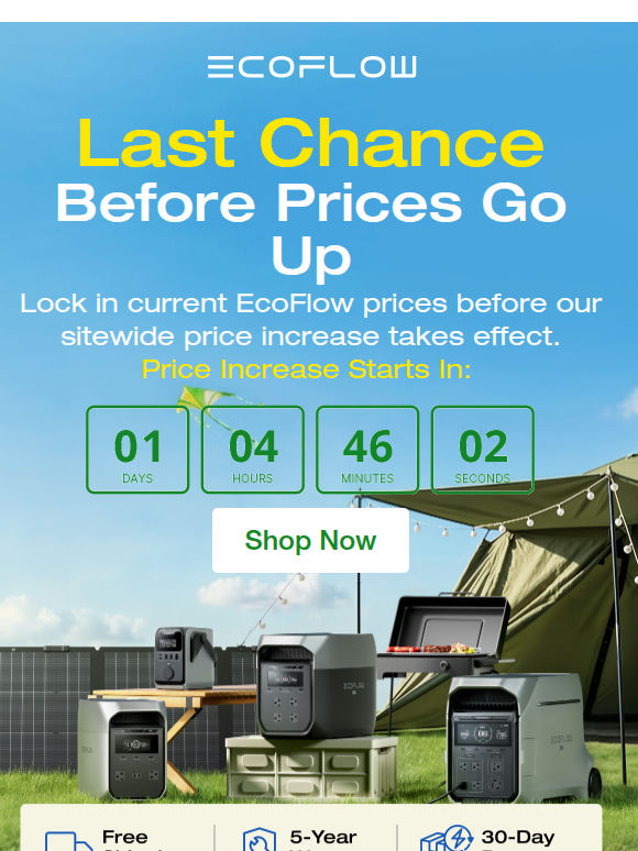 ⏰ Prices Go Up in 2 Days: EcoFlow Sitewide