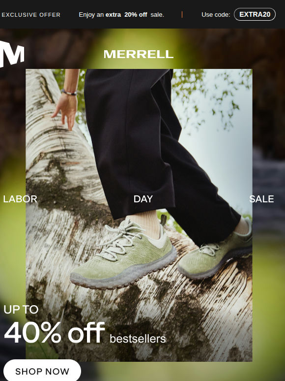 Don't miss out: up to 40% off + extra 20% off
