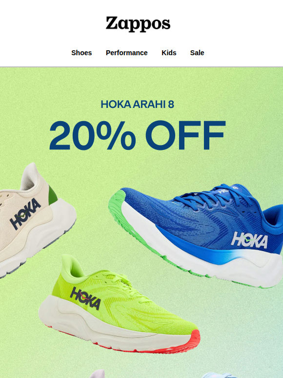 20% OFF the HOKA Arahi 8 👟