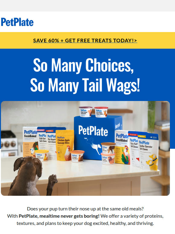 60% Off: More Choices for Healthier Pups 🥩🍗