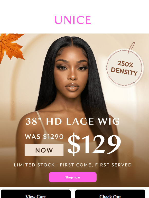 250% Density, 38'' Length-Now $129