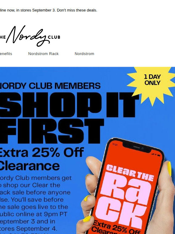 On now: Shop Clear the Rack FIRST