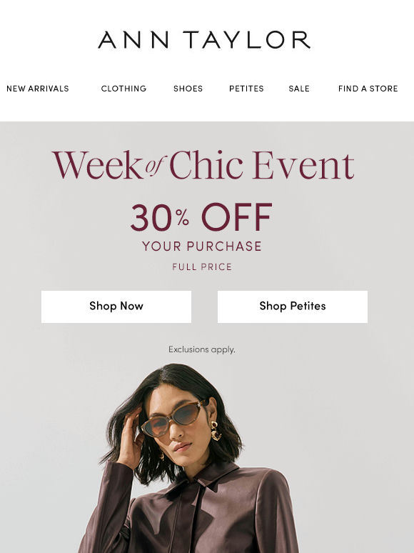 Week Of Chic Ends Tomorrow!