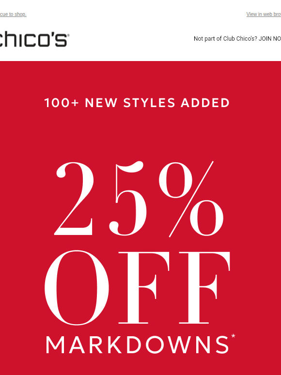 Run: 100+ new markdowns are 25% off