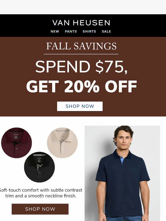 20% off 😎 when you spend $75+