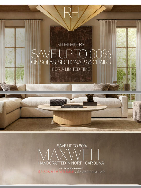 Save Up to 60% on Sofas, Sectionals & Chairs Handcrafted in North America
