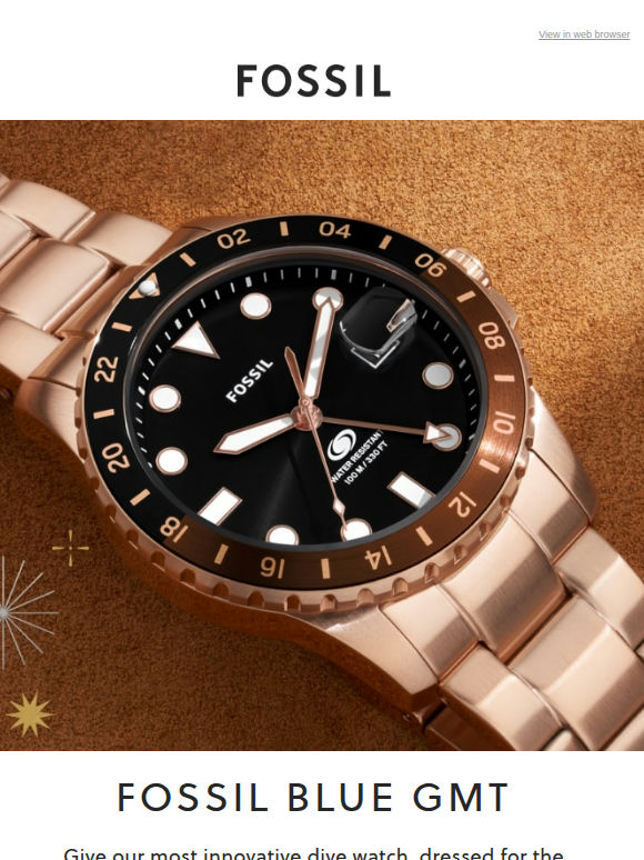 Gift Him The Fossil Blue GMT