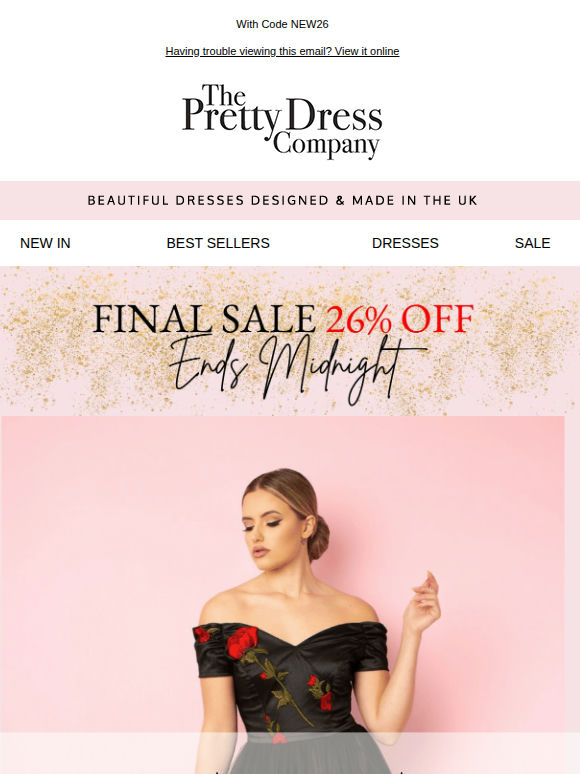 26% Off Evening ends midnight 🌟