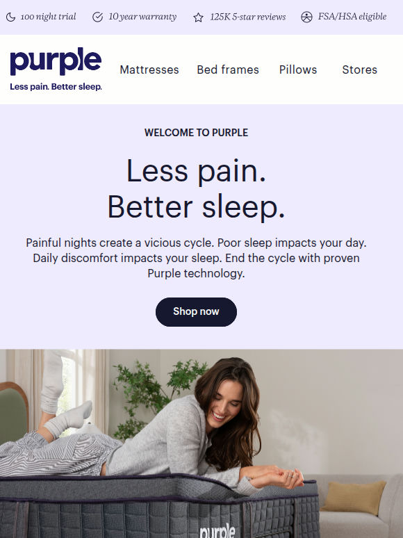 Welcome to Purple — offer inside!