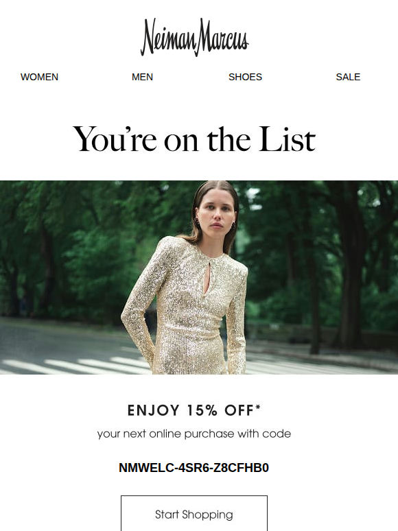 Win-win: 15% off & you’re in the know! ​