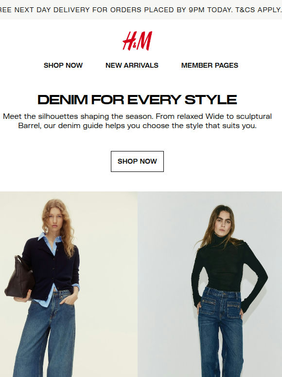 Enjoy free Next Day Delivery today