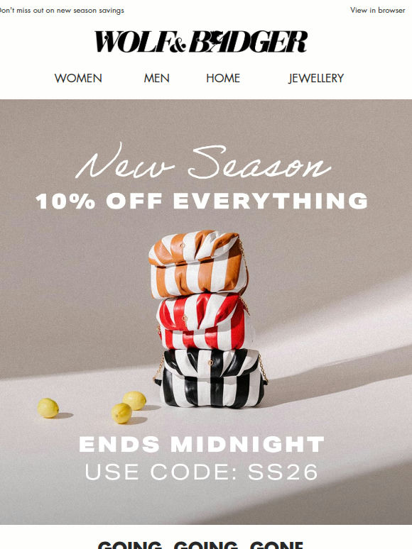 10% OFF EVERYTHING ENDS MIDNIGHT