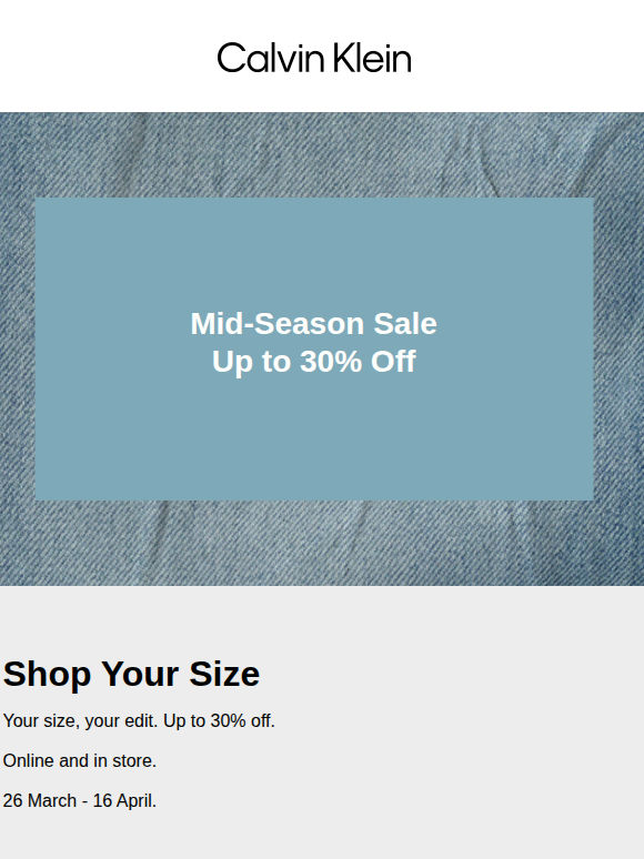 Mid-Season Sale - Shop Your Size
