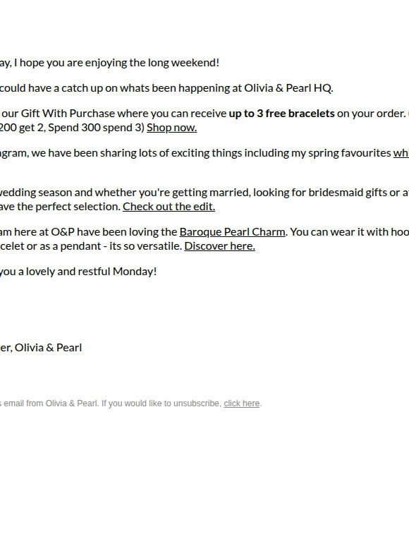 Happy Monday - a note from Olivia x