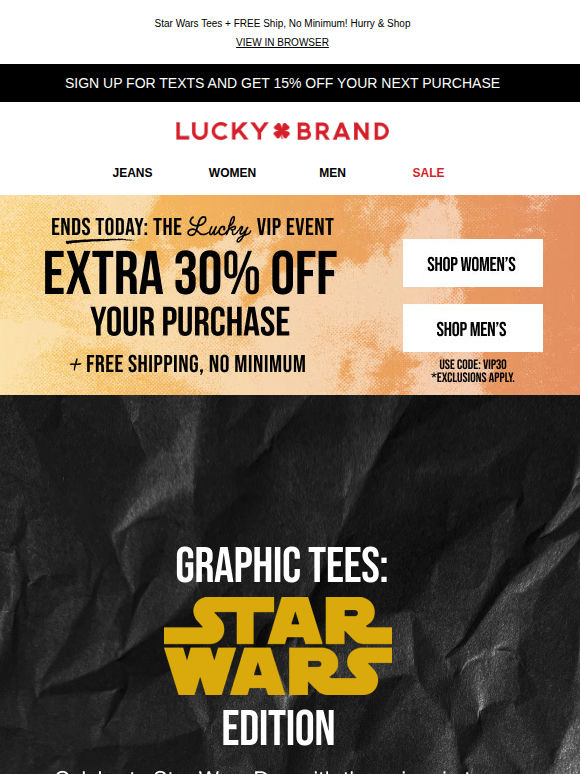 EXTRA 30% OFF Ends Today! May The 4th Be With You 💫