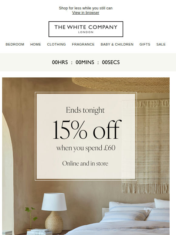 Final hours for 15% off