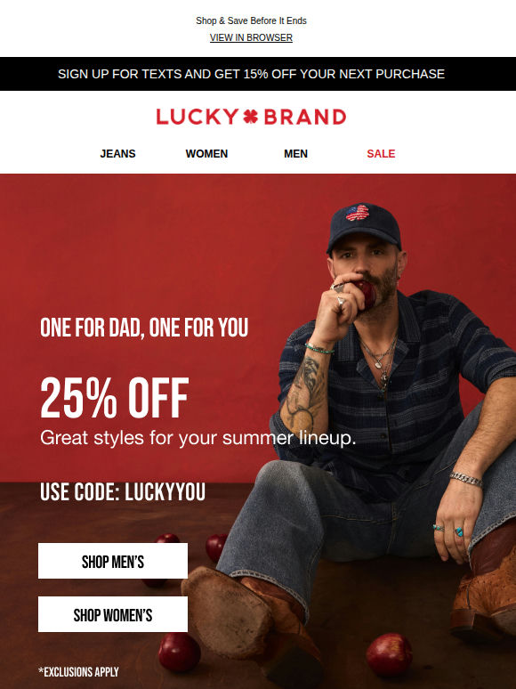 Lucky You: 25% Off Summer Shorts & Shirts