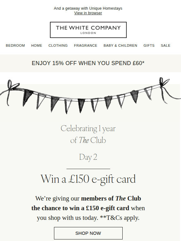 Day 2: win a £150 e-gift card
