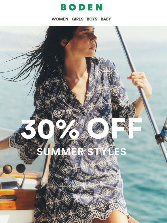 30% off summer styles