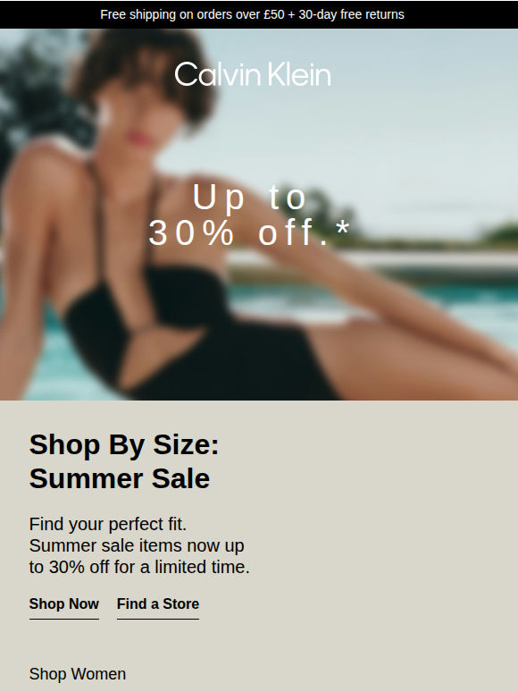 Shop By Size: Summer Sale