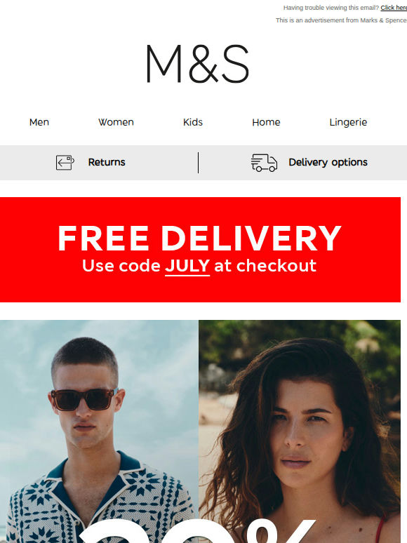 Free delivery, on us