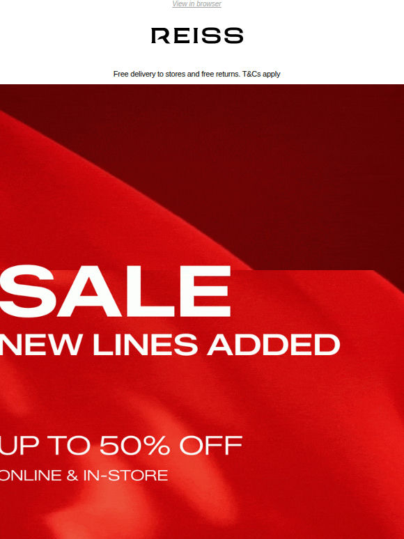 Up to 50% Off Sale - New Lines Added