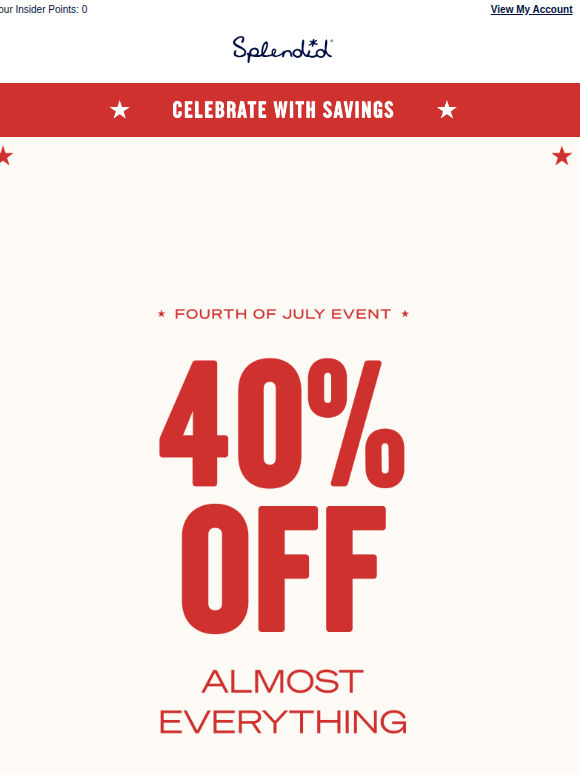 Celebrate With 40% OFF 🎆