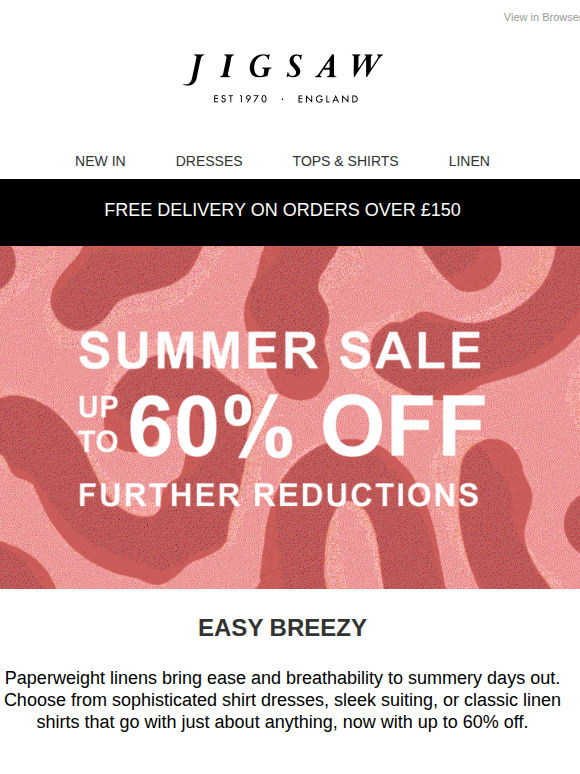 Lightweight Linens | Summer Sale